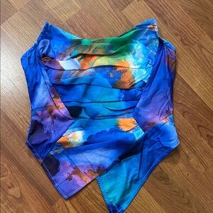 PrettyLittleThing Blue and Orange Women's Top Jersey